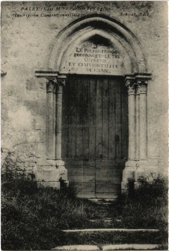 Carte postale ancienne Paley Portail de l'Eglise à Paley