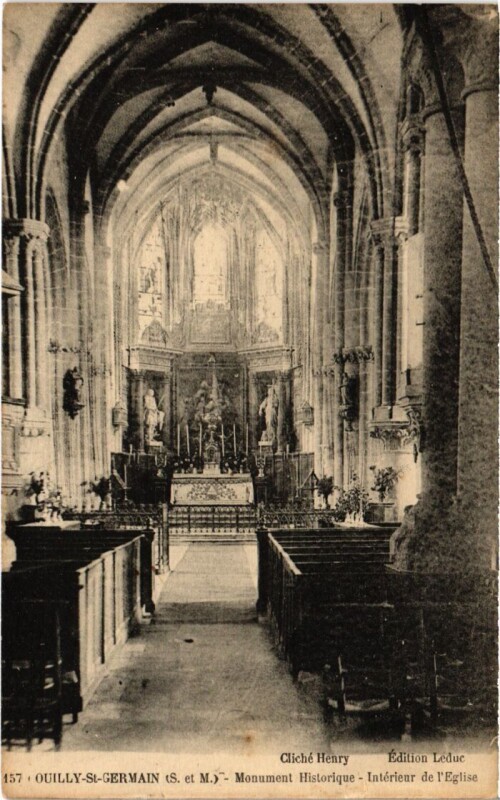 Carte postale ancienne Ouilly-Saint-Germain Interieur de l'Eglise