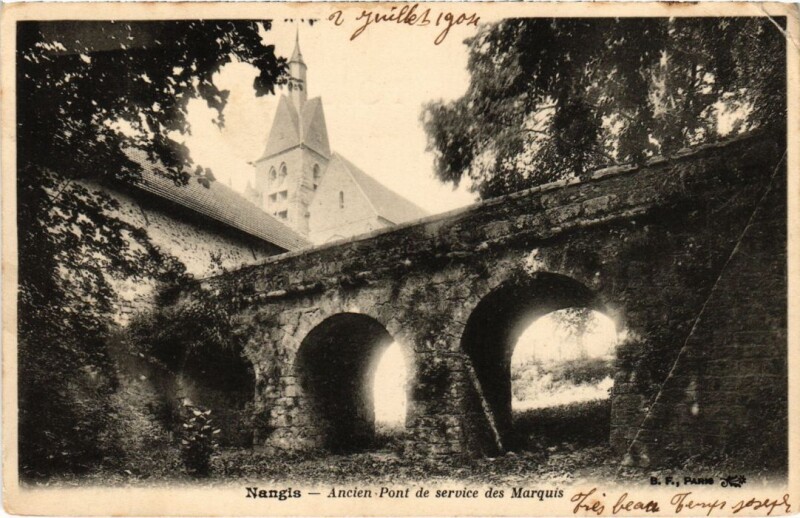 Carte postale ancienne Nangis Ancien Pont de Service des Marquis à Nangis
