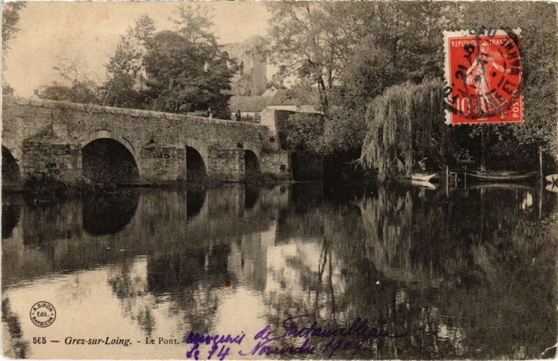 Carte postale ancienne Grez-sur-Loing Le Pont à Grez-sur-Loing