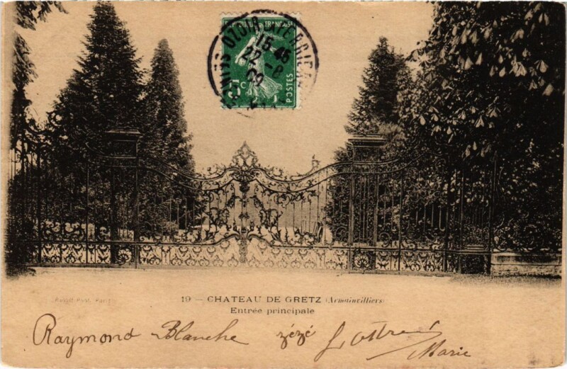 Carte postale ancienne Gretz-Armainvilliers Chateau de Gretz - Entree Principale à Gretz-Armainvilliers
