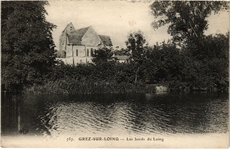 Carte postale ancienne Grez-sur-Loing Les Bords du Loing à Grez-sur-Loing