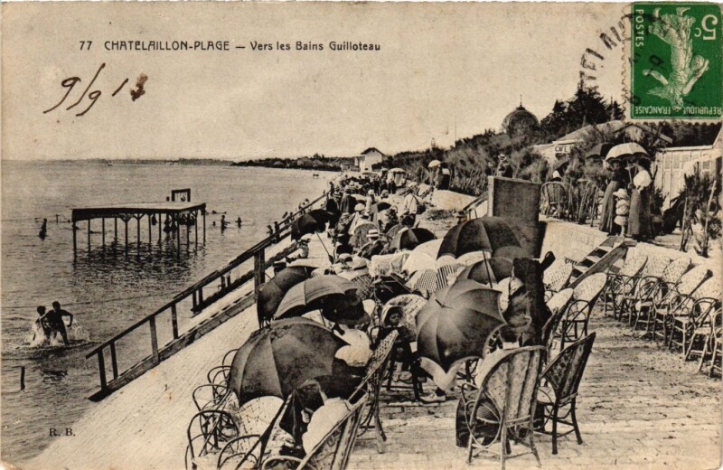 Carte postale ancienne Chatelaillon - Plage - vers-les-Bains Guilloteau