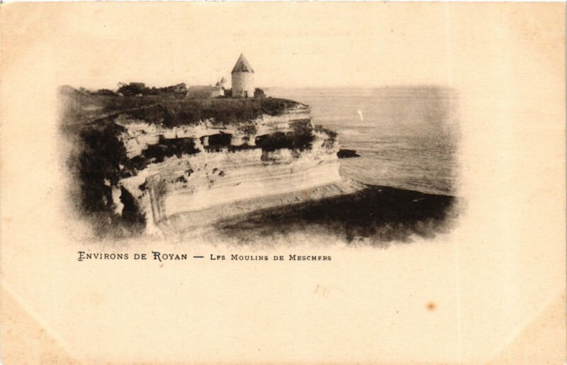 Carte postale ancienne Environs de Royan - Les Moulins de Meschers à Royan