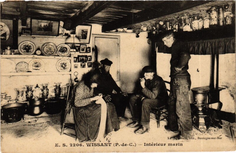 Carte postale ancienne Wissant (P.-de-C.) - Intérieur marin à Wissant