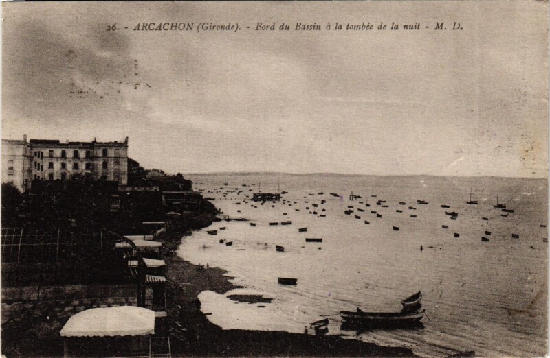 Carte postale ancienne Aquitaine Gironde Arcachon Bord du Bassin à Arcachon