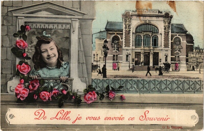 Carte postale ancienne Nord Lille je vous envoie ce Souvenir à Lille