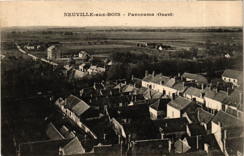 Carte postale ancienne Loiret Neuville-aux-Bois Panorama ouest à Neuville-aux-Bois
