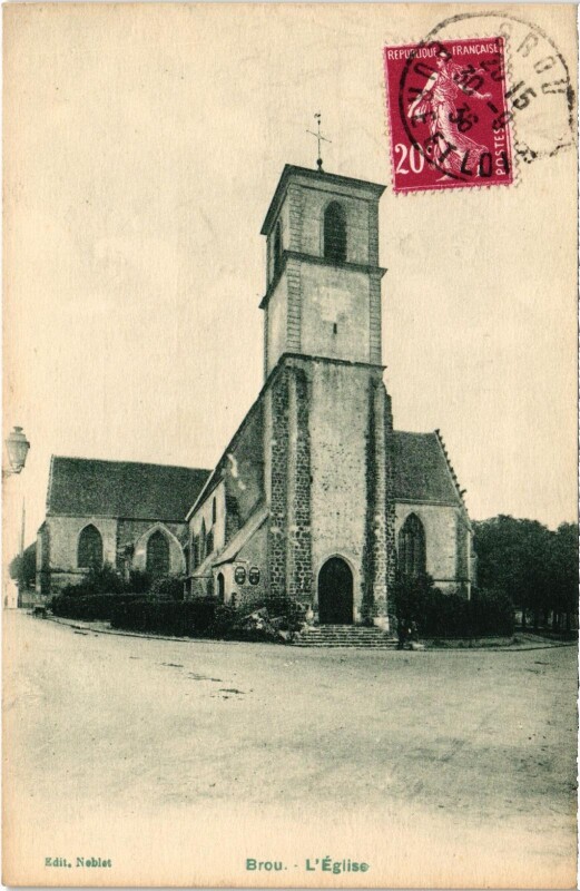 Carte postale ancienne Brou Eglise