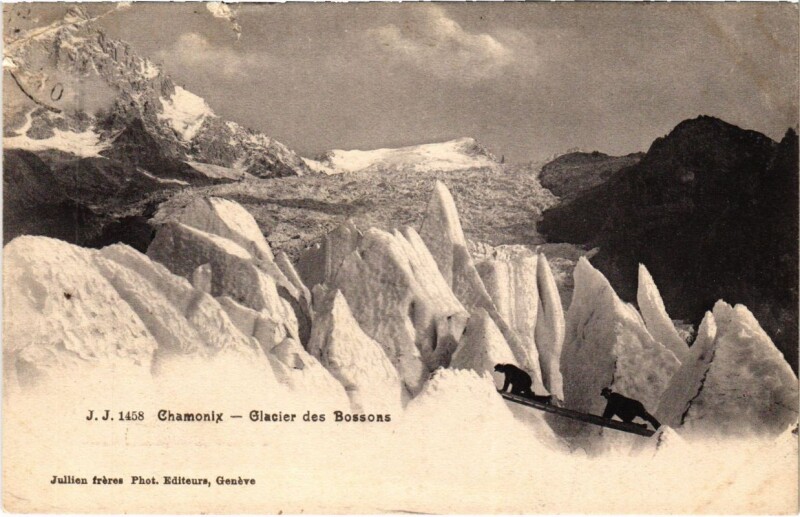 Carte postale ancienne Chamonix - Glacier des bossons