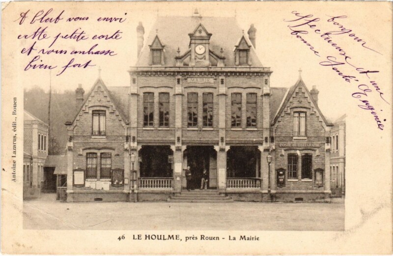 Carte postale ancienne Le Houlme pres Rouen - La Mairie au Houlme