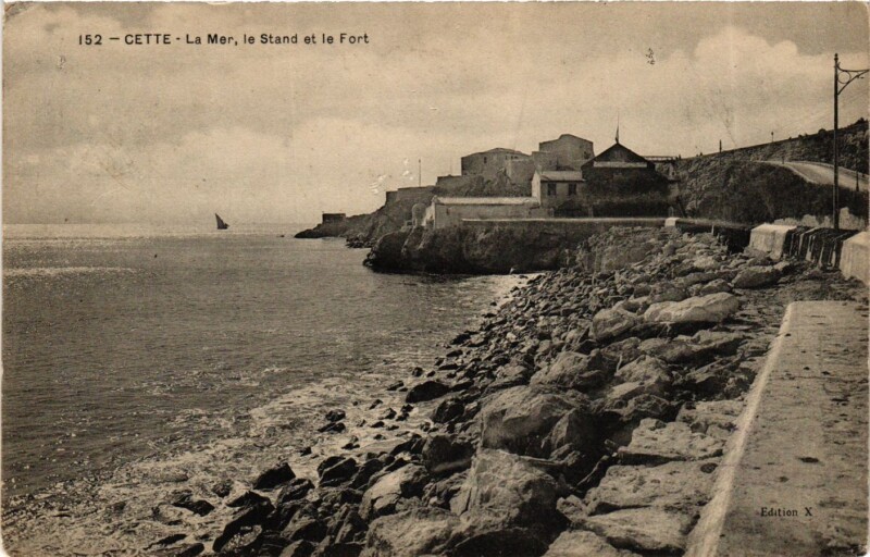 Carte postale ancienne Herault Cette La Mer le Stand et le Fort