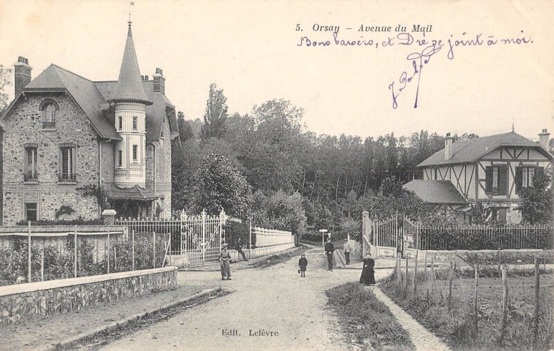Carte postale ancienne Orsay Avenue Du Mail à Orsay