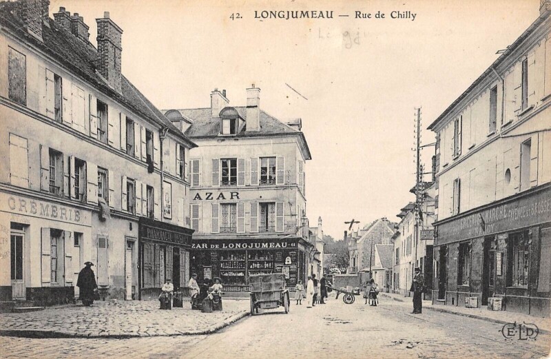 Carte postale ancienne Longjumeau Rue De Chilly à Longjumeau