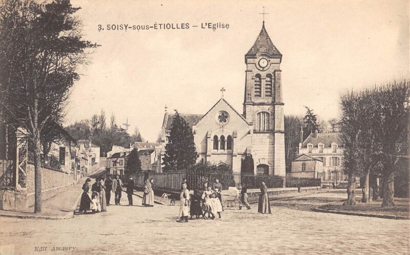 Carte postale ancienne Soisy Sous Etiolles Eglise