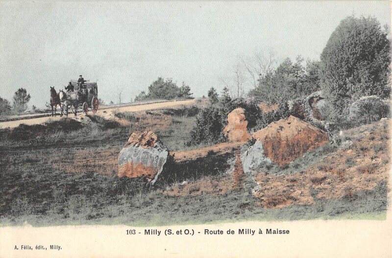 Carte postale ancienne Milly Route De Milly A Maisse à Maisse