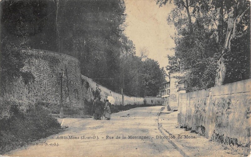 Carte postale ancienne Athis Mons Rue De La Montagne Direction De Mons à Athis-Mons
