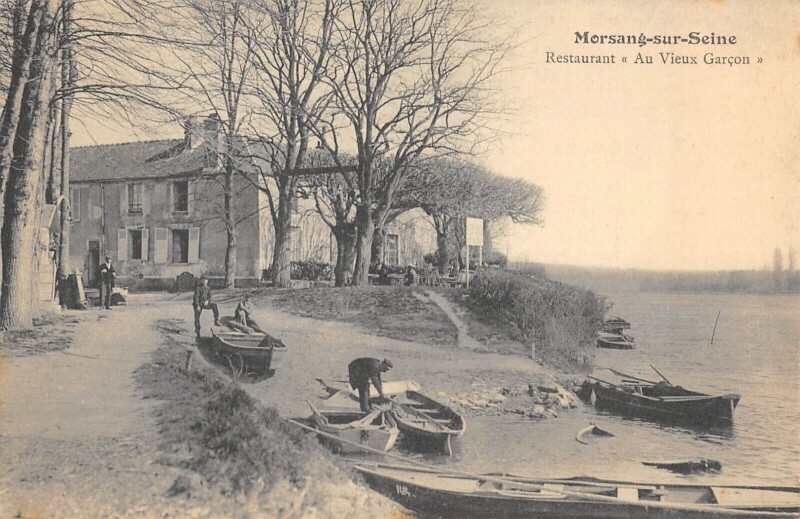 Carte postale ancienne Morsang Sur Seine Restaurant Au Vieux Garcon à Morsang-sur-Seine