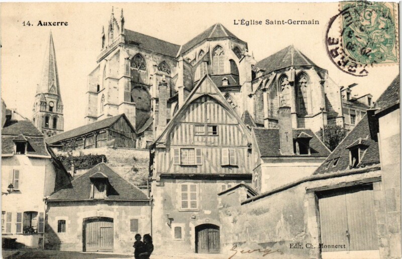 Carte postale ancienne Auxerre - L'Eglise Saint-Germain France à Auxerre