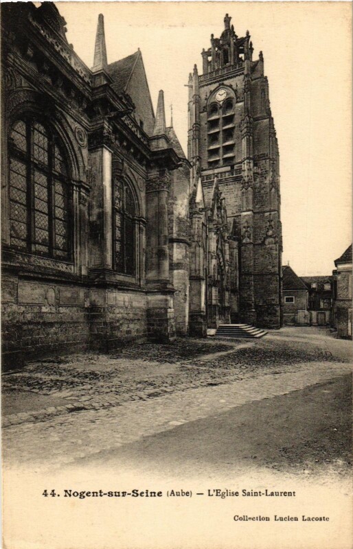 Carte postale ancienne Nogent sur Seine- Eglise Saint Laurent France à Nogent-sur-Seine