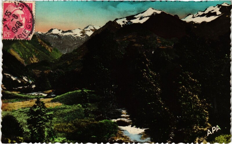 Carte postale ancienne Saint-Girons Mont Rouel Ariege à Saint-Girons