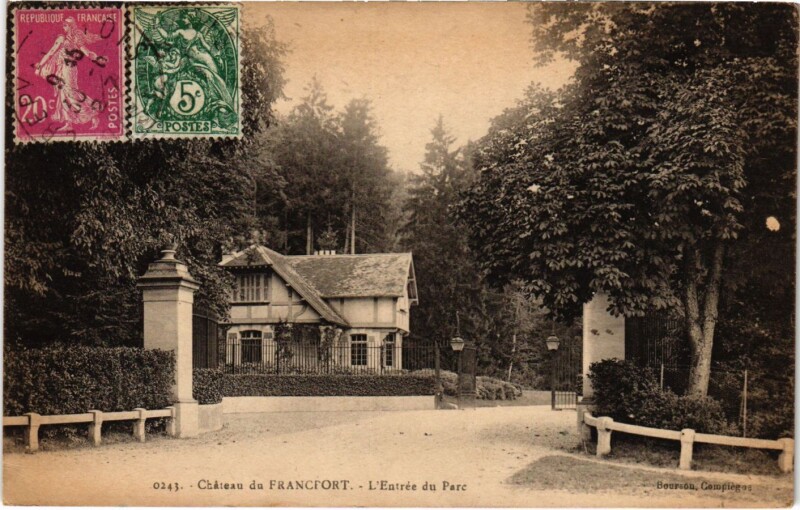 Carte postale ancienne Chateau de Francport - L'Entree du Parc
