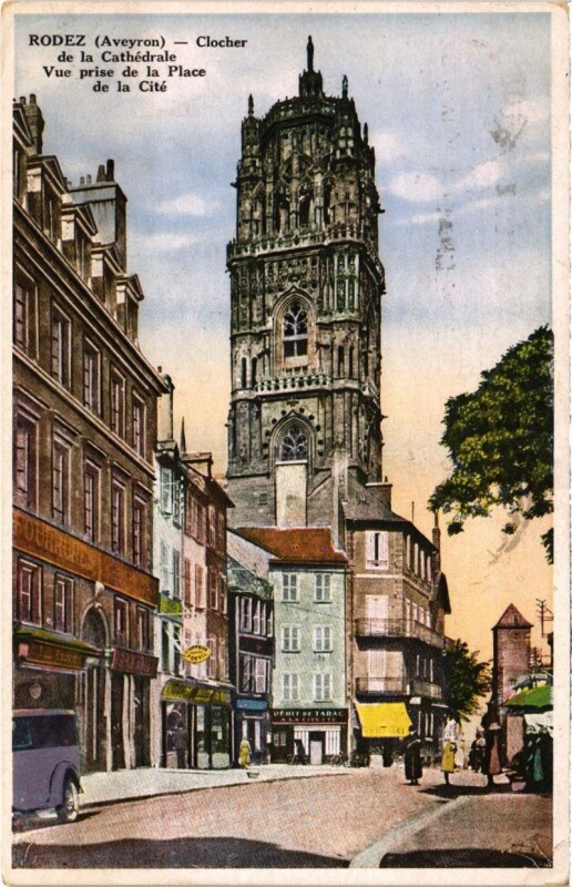 Carte postale ancienne Rodez - Clocher de la Cathédrale à Rodez