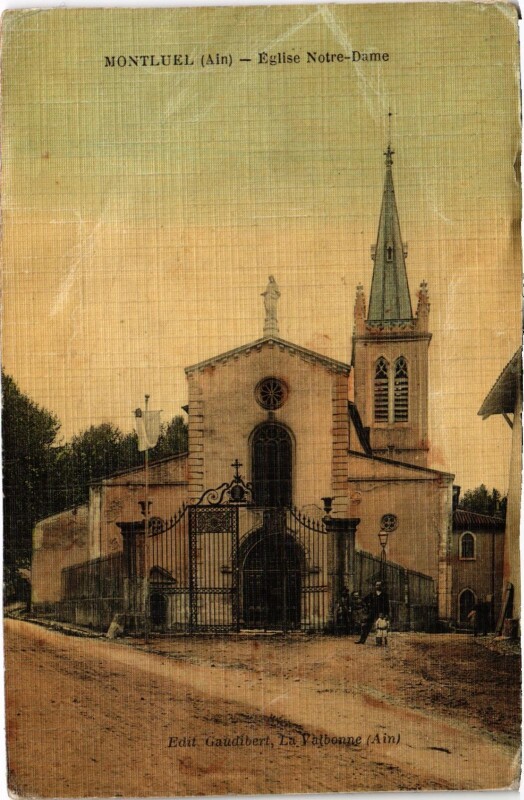 Carte postale ancienne Montluel - Eglise Notre-Dame à Montluel