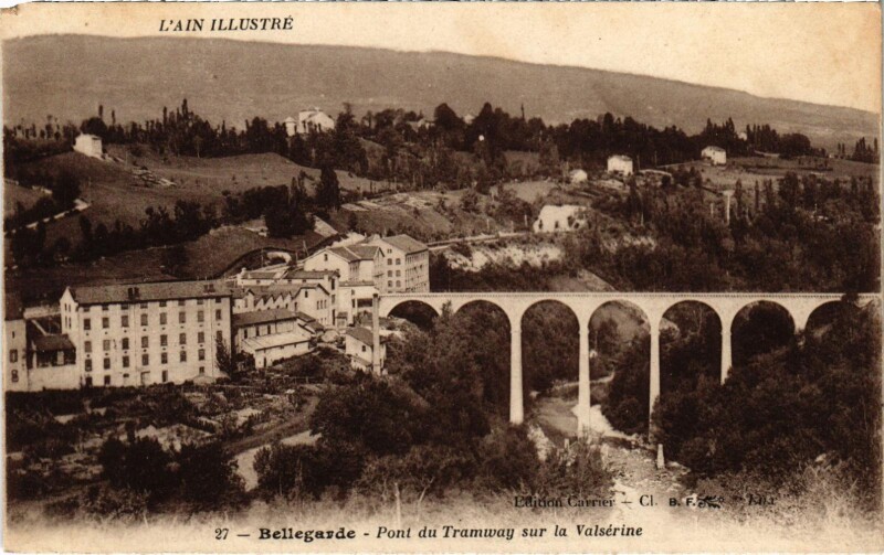 Carte postale ancienne Bellegarde - Pont du Tramway