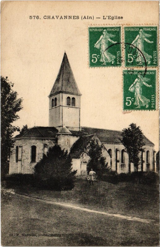 Carte postale ancienne Chavanne - L'Eglise