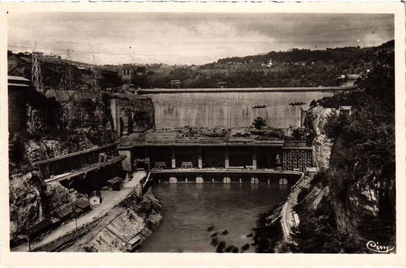 Carte postale ancienne Genissiat - Barrage