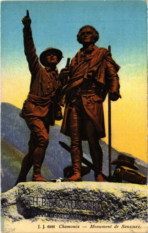 Carte postale ancienne Chamonix - Monument de Saussure