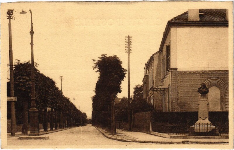 Carte postale ancienne Enghien-les-Bains - Boulevard et Statue de Cotte à Enghien-les-Bains
