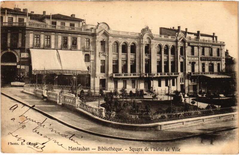 Carte postale ancienne Montauban Bibliotheque à Montauban