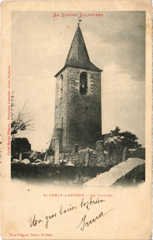 Carte postale ancienne Saint-Chely d'Apcher - Le Clocher à Saint-Chély-d'Apcher