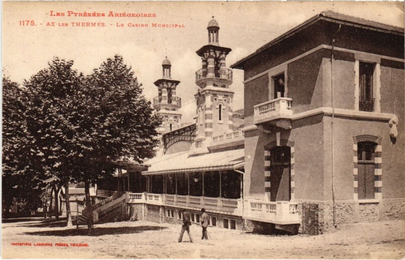Carte postale ancienne Ax les Thermes- Le Casino Municipal France à Ax-les-Thermes