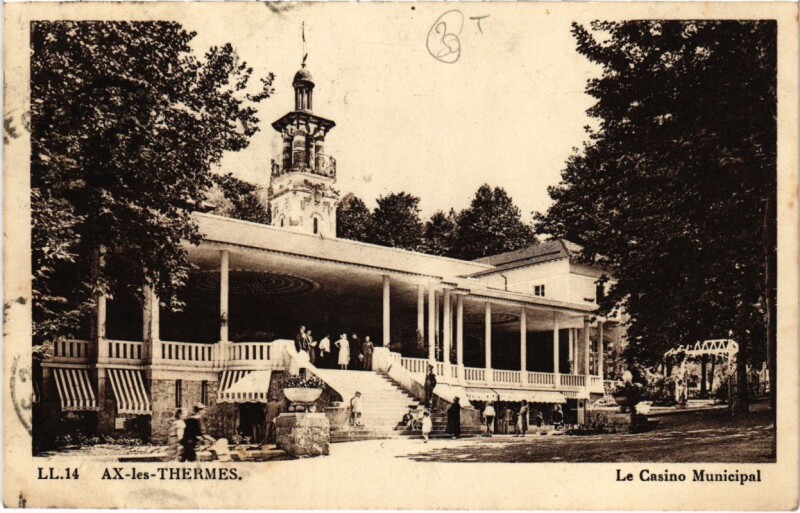 Carte postale ancienne Ax les Thermes- Casino Municipal France à Ax-les-Thermes