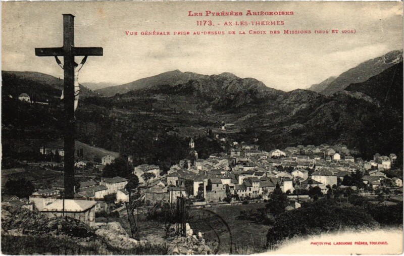Carte postale ancienne Ax les Thermes- vue generale France à Ax-les-Thermes
