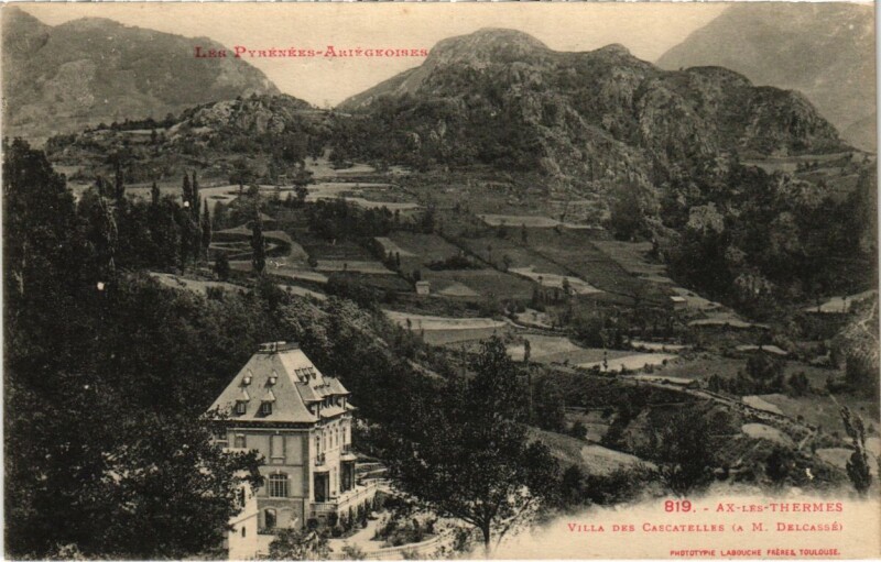 Carte postale ancienne Ax Les Thermes Villa Des Cascatelles Delcasse à Ax-les-Thermes