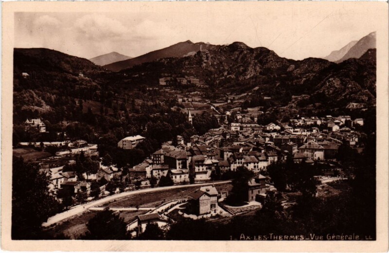 Carte postale ancienne Ax les Thermes- vue generale France à Ax-les-Thermes