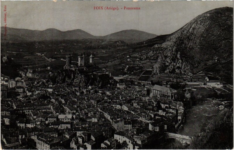 Carte postale ancienne Foix- panorama France
