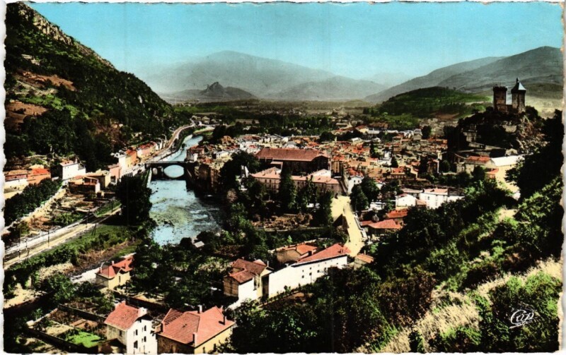 Carte postale ancienne Foix- panorama France