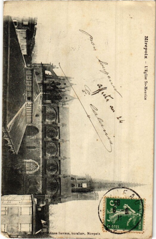Carte postale ancienne Mirepoix- Eglise Saint-Maurice France à Mirepoix
