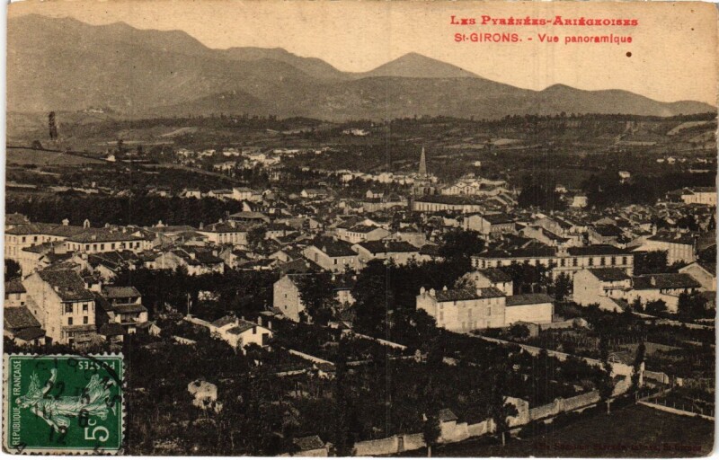 Carte postale ancienne Saint Girons- vue panoramique France à Saint-Girons