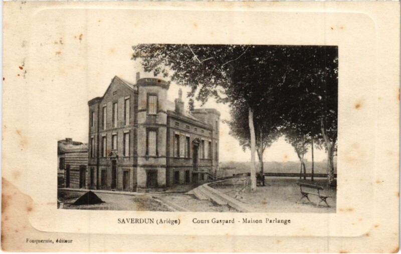 Carte postale ancienne Saverdun- Cours Gaspard,Maison Parlange France à Saverdun