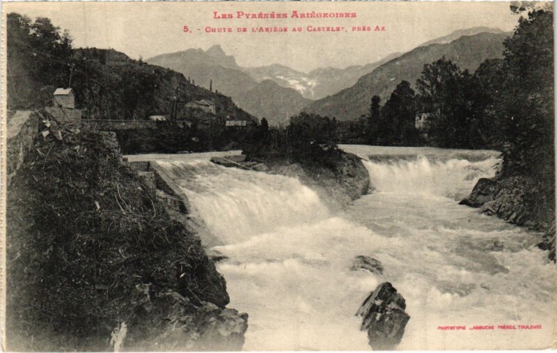 Carte postale ancienne Chute de l'Ariege au Castelet France