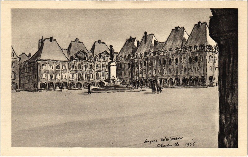 Carte postale ancienne Charleville - La Place Ducale, d'aprés un dessin