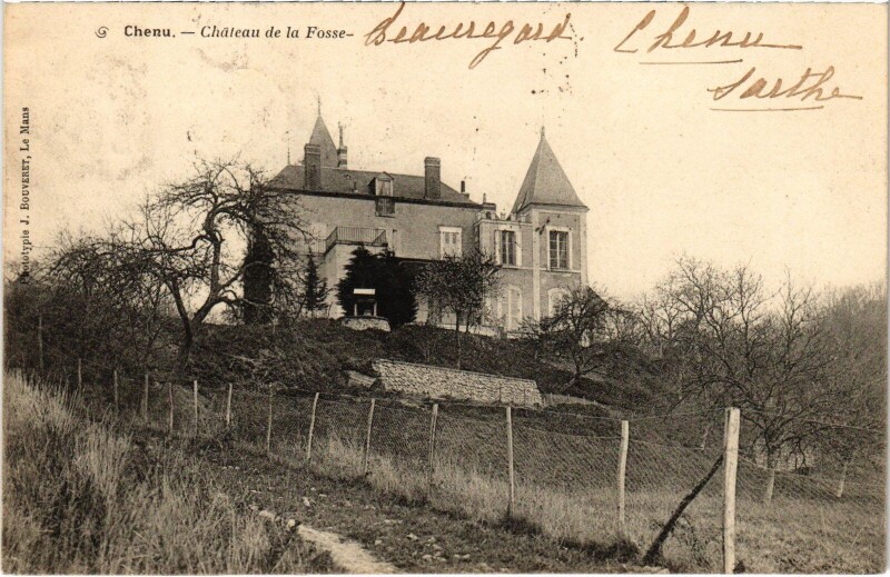 Carte postale ancienne Chenu - Chateau de la Fosse à Chenu
