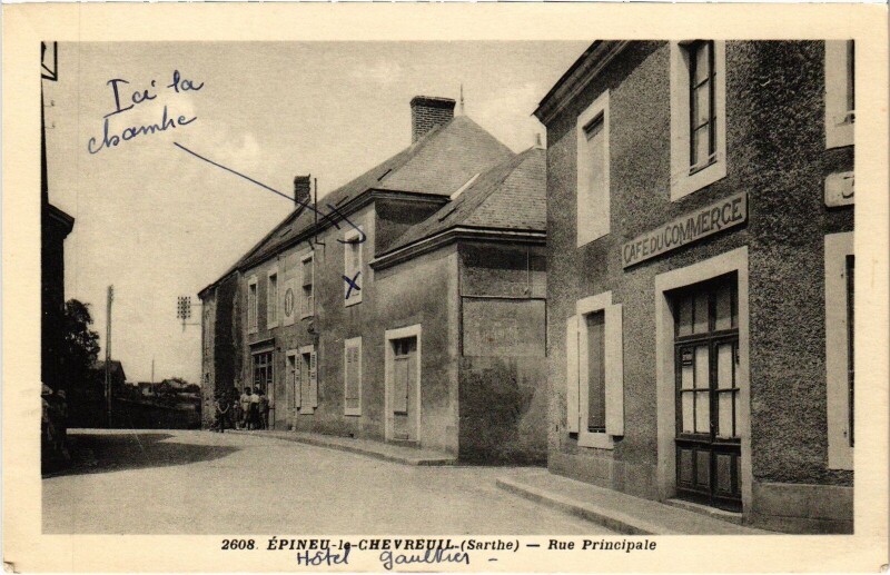 Carte postale ancienne Epineu-le-Chevreuil - Rue Principale à Épineu-le-Chevreuil