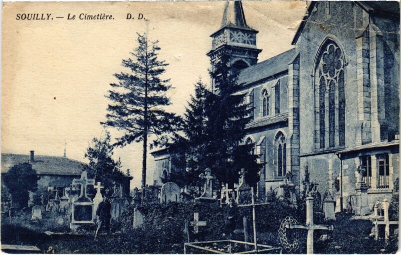 Carte postale ancienne Souilly - Le Cimetiere à Souilly
